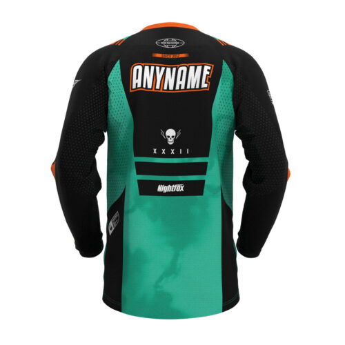 Blaze X Race Jersey in turquoise with black and white details.